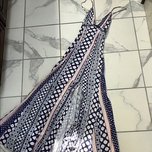 Beautiful blue and pink maxi dress!